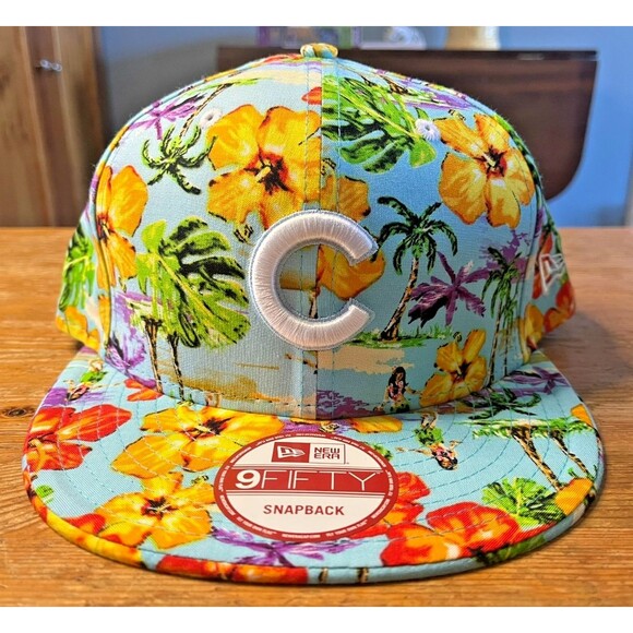 Chicago Cubs Snapback Hat Springtime New Era 9Fifty NWT Tropical Floral Hawaiian - Picture 1 of 9
